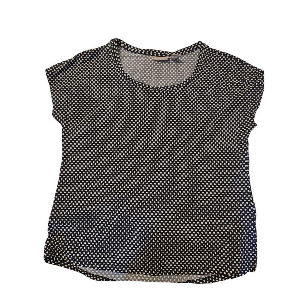 Chico's Polka Dot Blouse 1/Medium Classic Casual Office Packable Lightweight